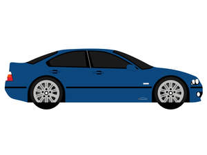 CarDress indoor car cover for BMW E39 side view