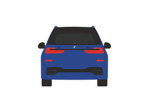 CarDress indoor car cover for BMW M X7 rear view